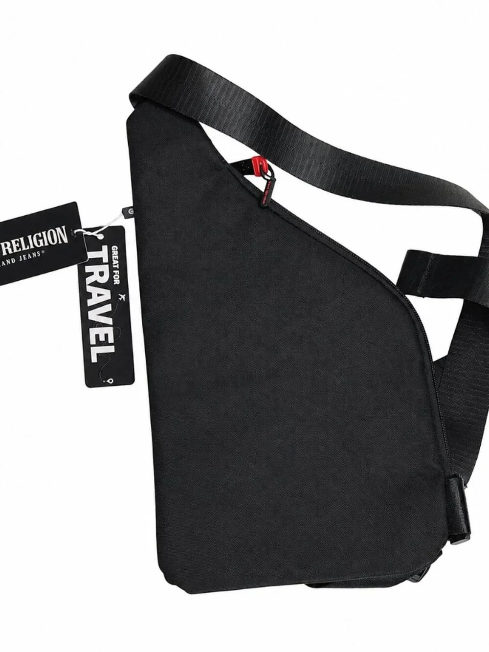 True Religion Side Kerr Crossbody Sling Shoulder Chest Bag Black New